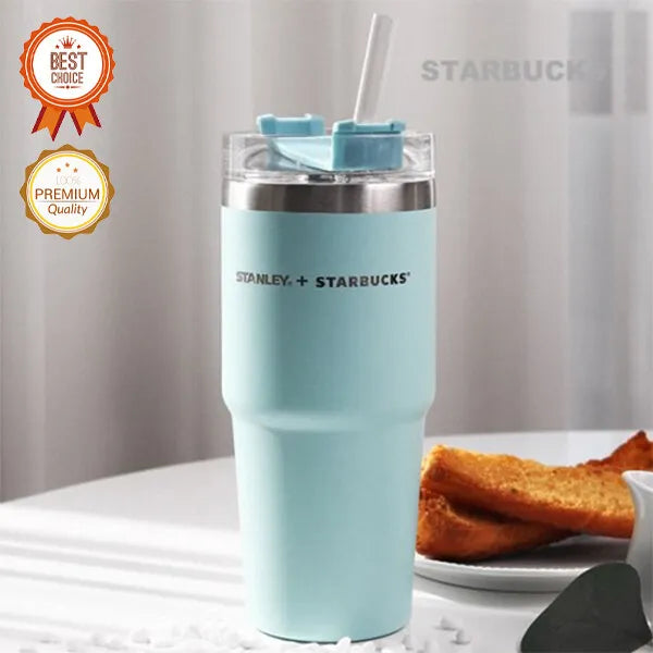 Stanley + Starbucks Quencher H2.0 FlowState Stainless Steel Vacuum Insulated Tumbler with Lid and Straw, 20oz